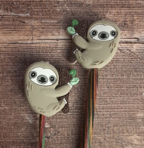 Knitting Notions Needle Stoppers x 2 - Sloth